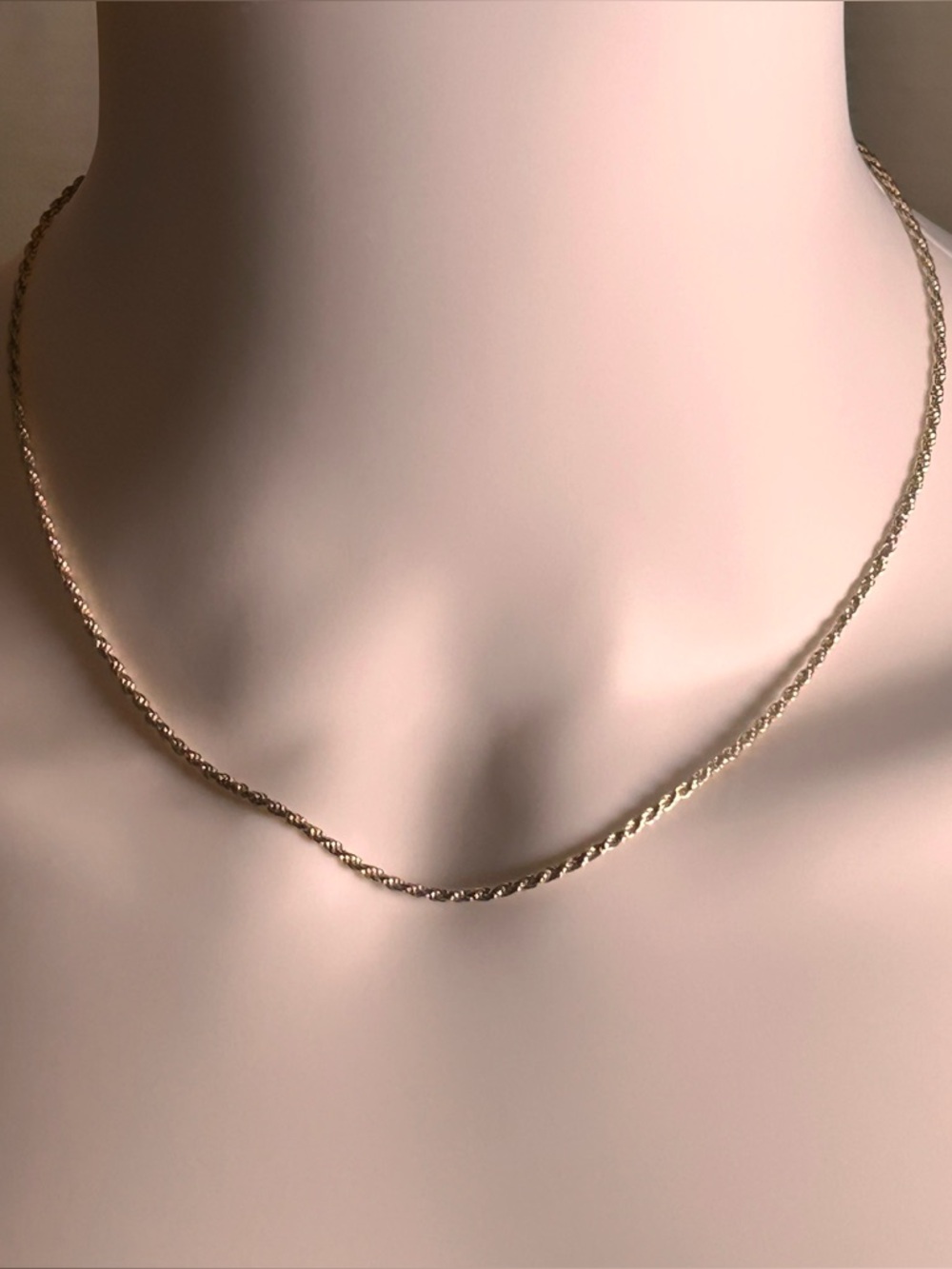 16.5” Vintage FAS Sterling Silver 925 Diamond Cut Rope Necklace 2.5mm/5.52g